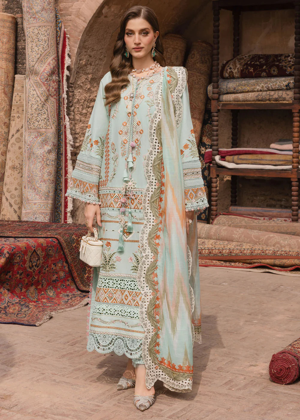 Saira Shakira | 3 Piece Unstitched Embroidered Lawn | Runa 8-A
