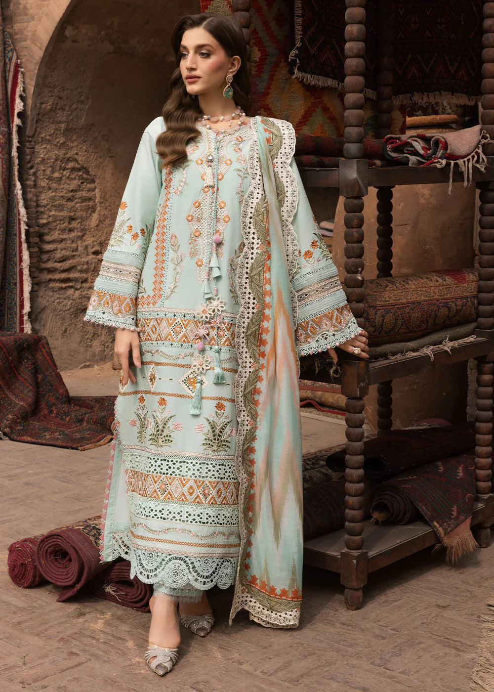Saira Shakira | 3 Piece Unstitched Embroidered Lawn | Runa 8-A