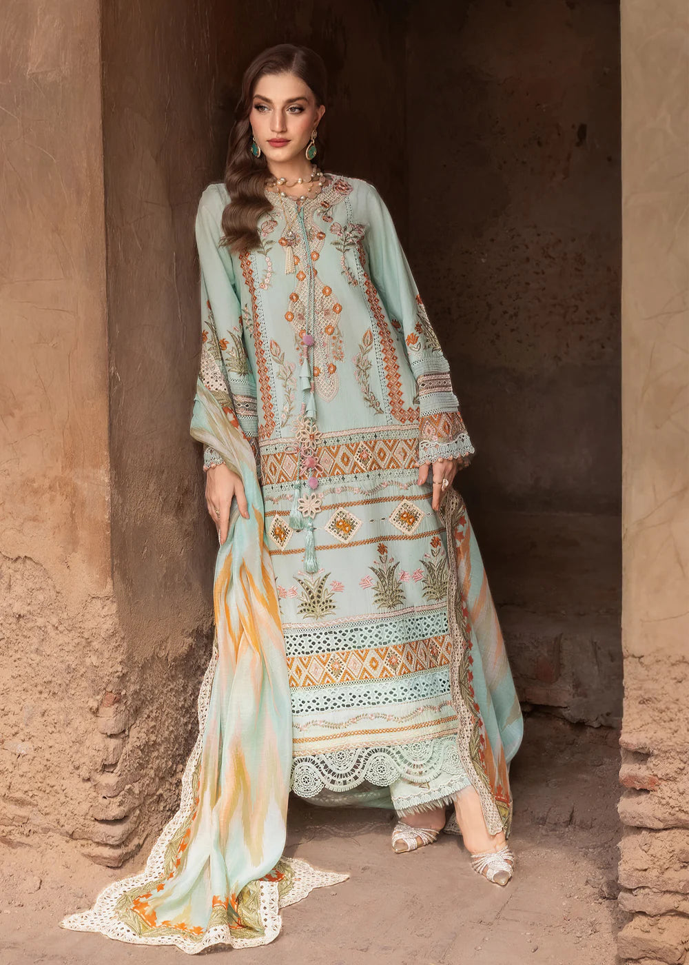 Saira Shakira | 3 Piece Unstitched Embroidered Lawn | Runa 8-A