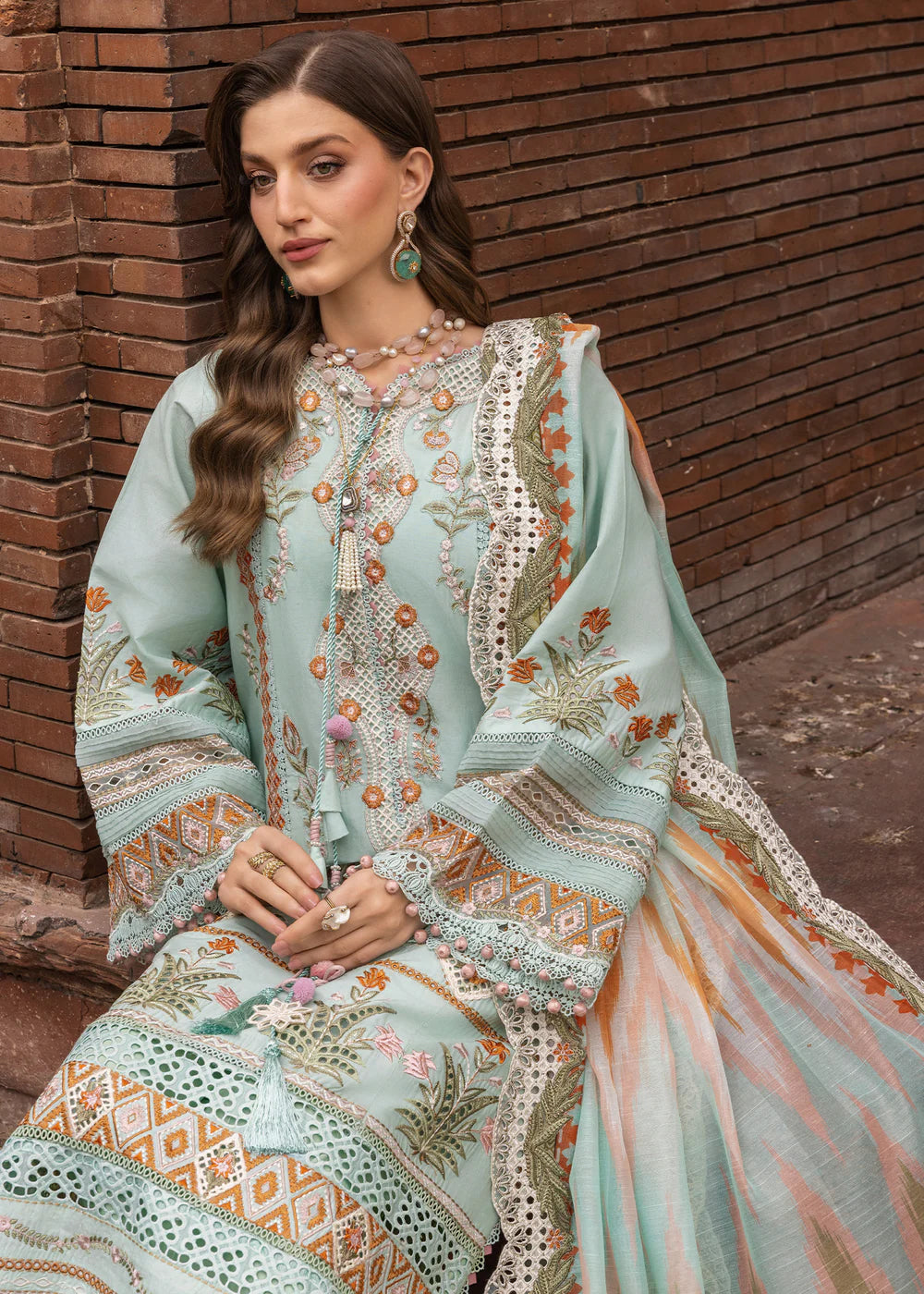 Saira Shakira | 3 Piece Unstitched Embroidered Lawn | Runa 8-A