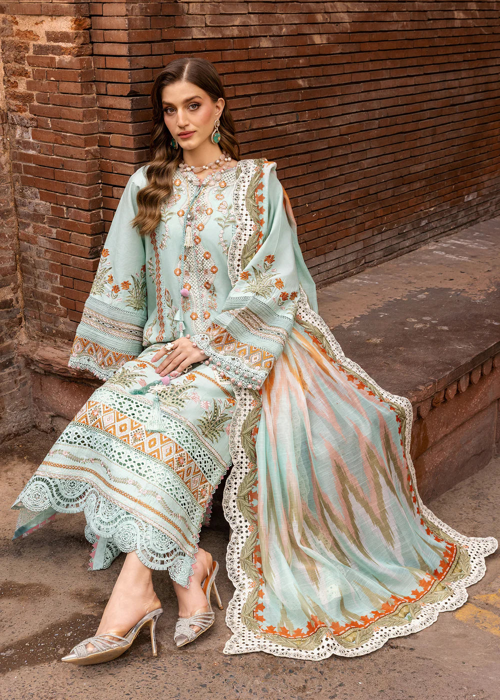 Saira Shakira | 3 Piece Unstitched Embroidered Lawn | Runa 8-A