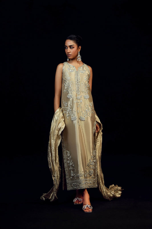 Ayesha Somaya | 3 Piece Unstitched Embroidered Silk | Ayra