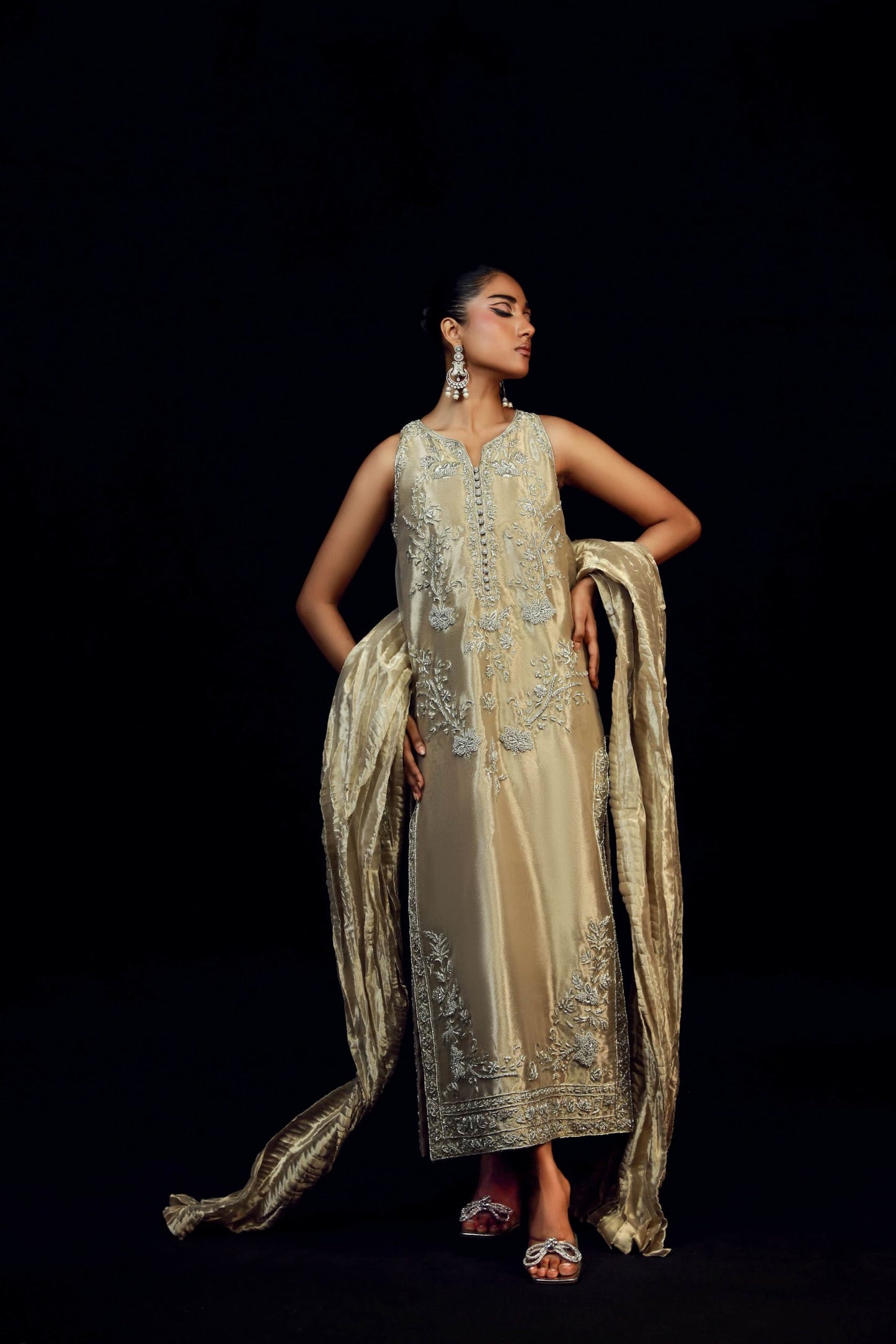 Ayesha Somaya | 3 Piece Unstitched Embroidered Silk | Ayra