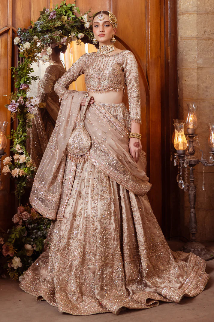Naqshi | 3 Piece Unstitched Embroidered Tissue Wedding Dress | Shabaab