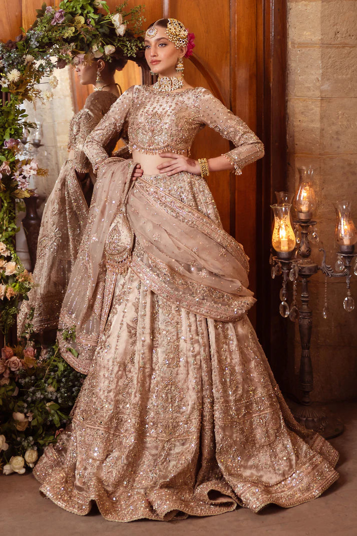 Naqshi | 3 Piece Unstitched Embroidered Tissue Wedding Dress | Shabaab