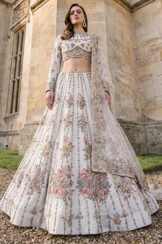 Ahmad Sultan | 3 Piece Unstitched Embroidered Bridal Dress | Tiara