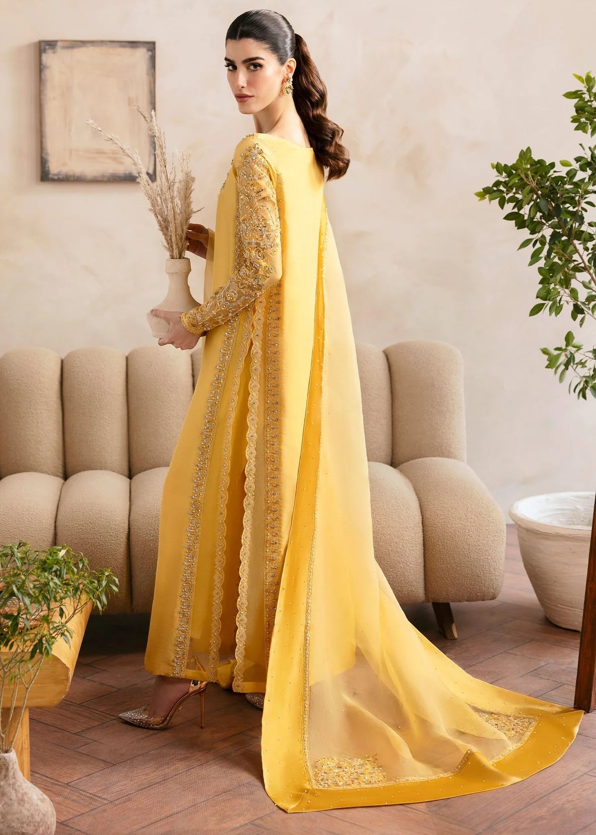 Kanwal Malik | 3 Piece Unstitched Embroidered Raw Silk | Saesha
