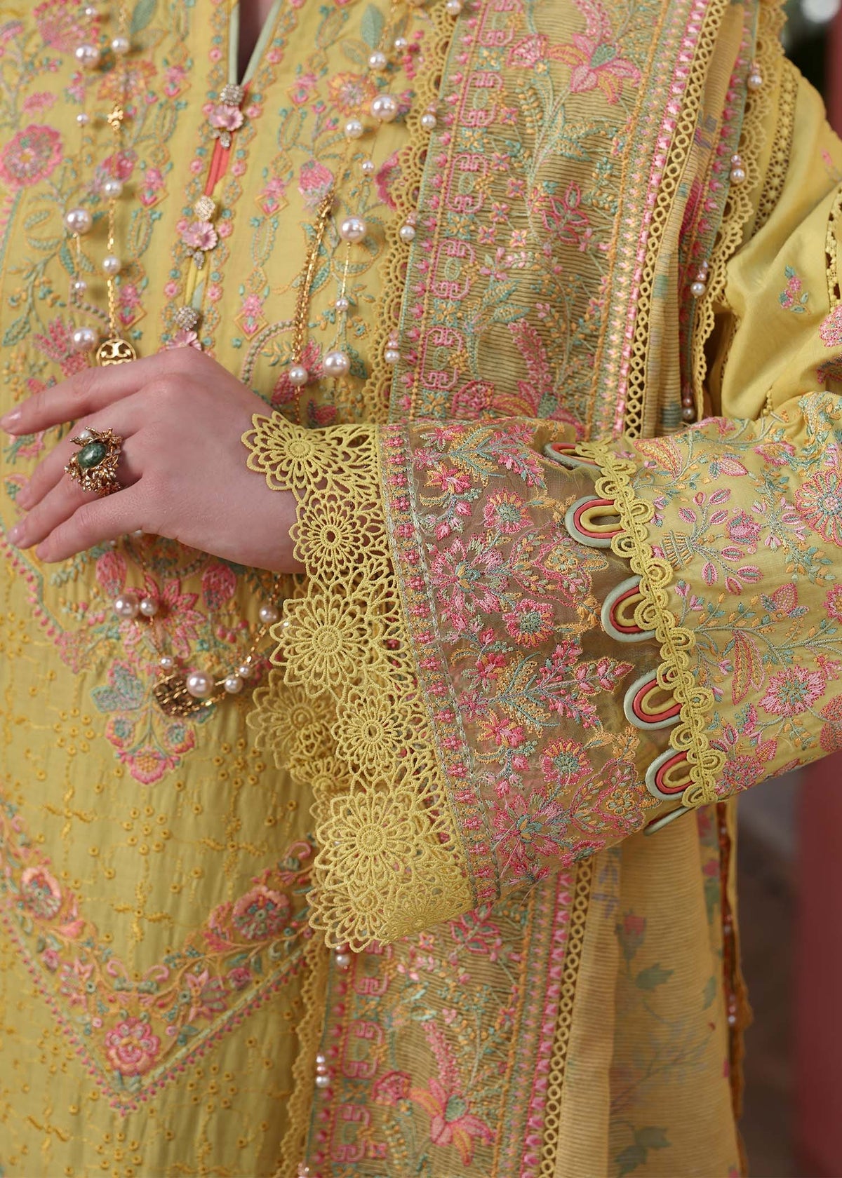 Kanwal Malik | 3 Piece Unstitched Embroidered Lawn | Summer