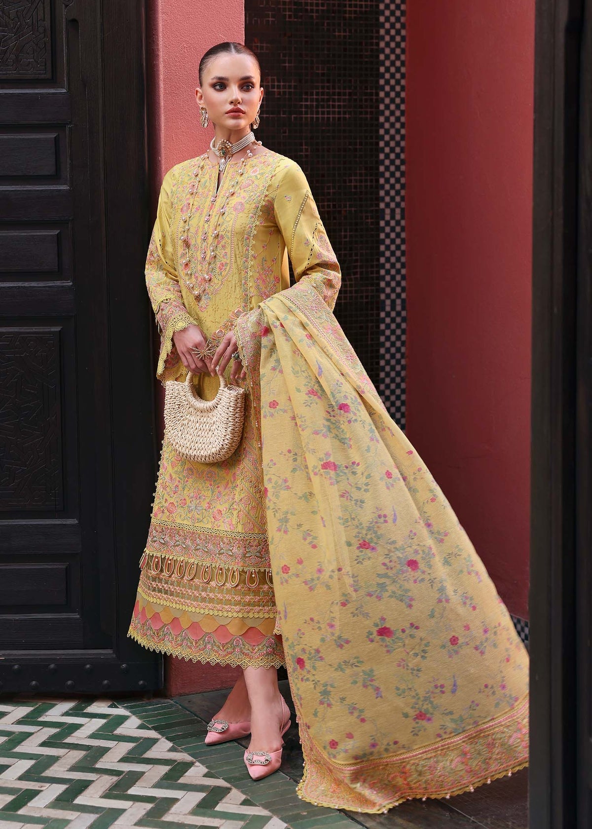 Kanwal Malik | 3 Piece Unstitched Embroidered Lawn | Summer