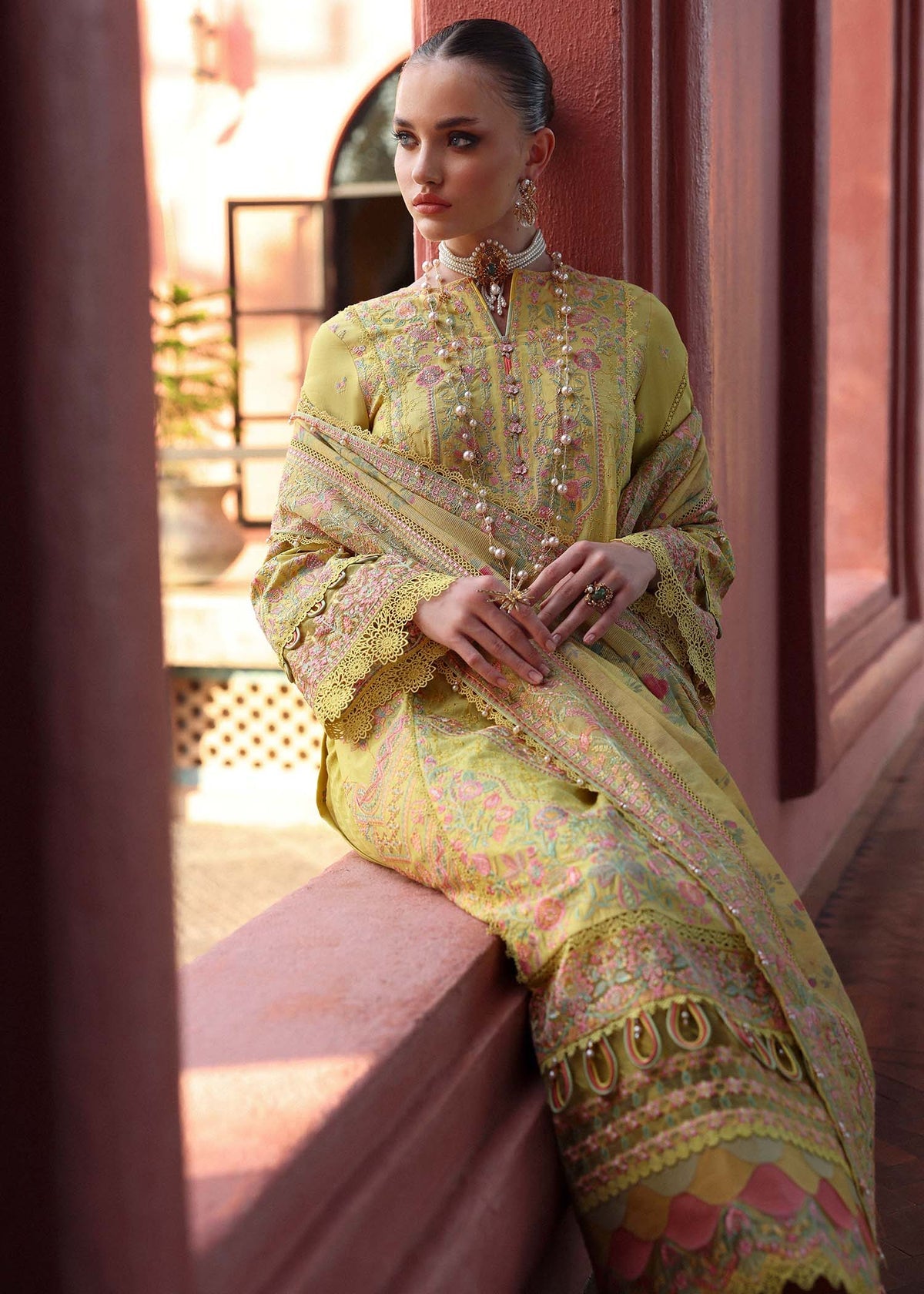 Kanwal Malik | 3 Piece Unstitched Embroidered Lawn | Summer