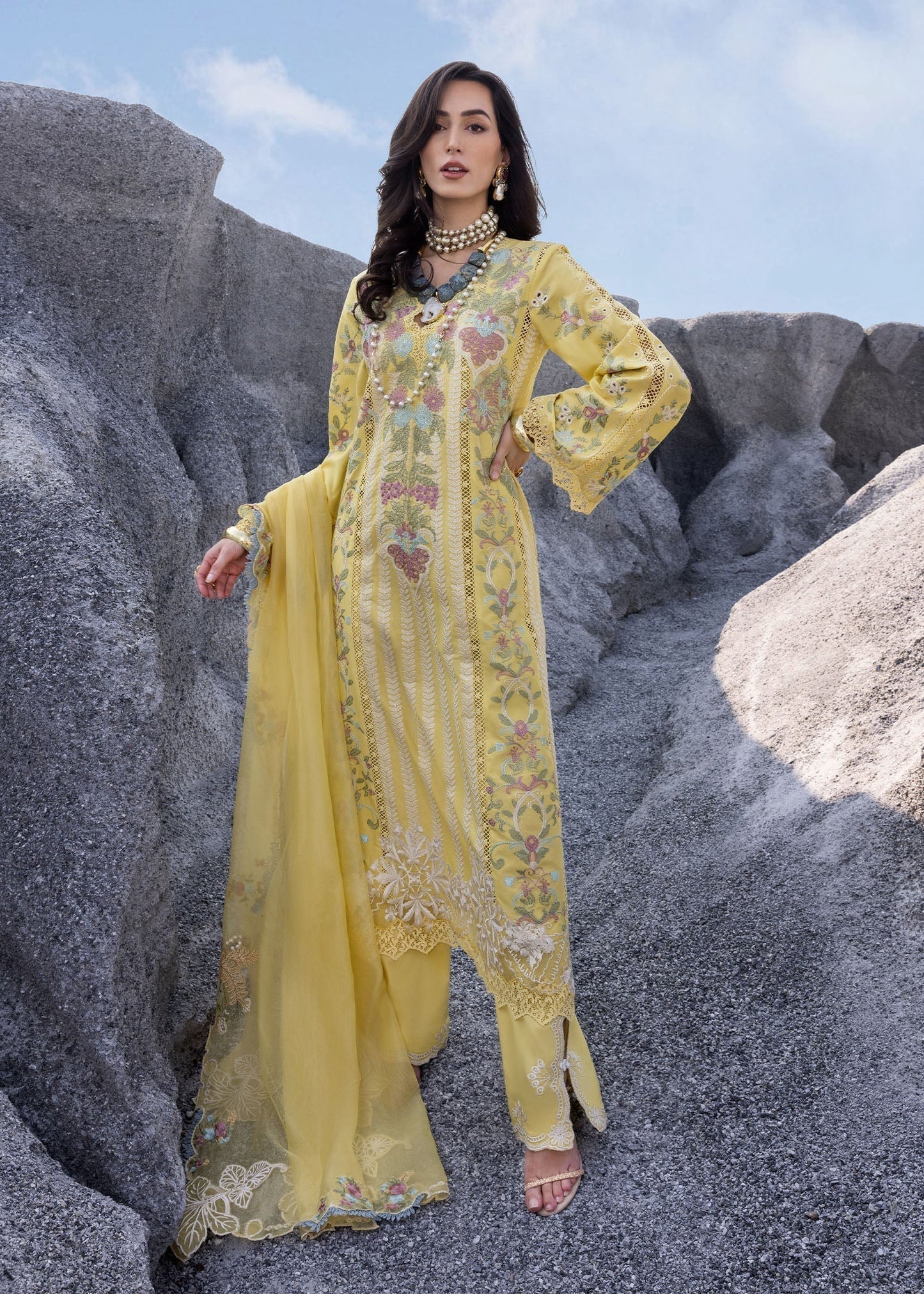 Saira Shakira |  3 Piece Unstitched Embroidered Lawn | DILARA-B
