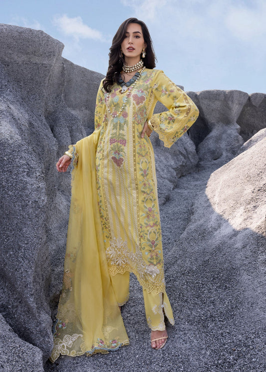 Saira Shakira |  3 Piece Unstitched Embroidered Lawn | DILARA-B