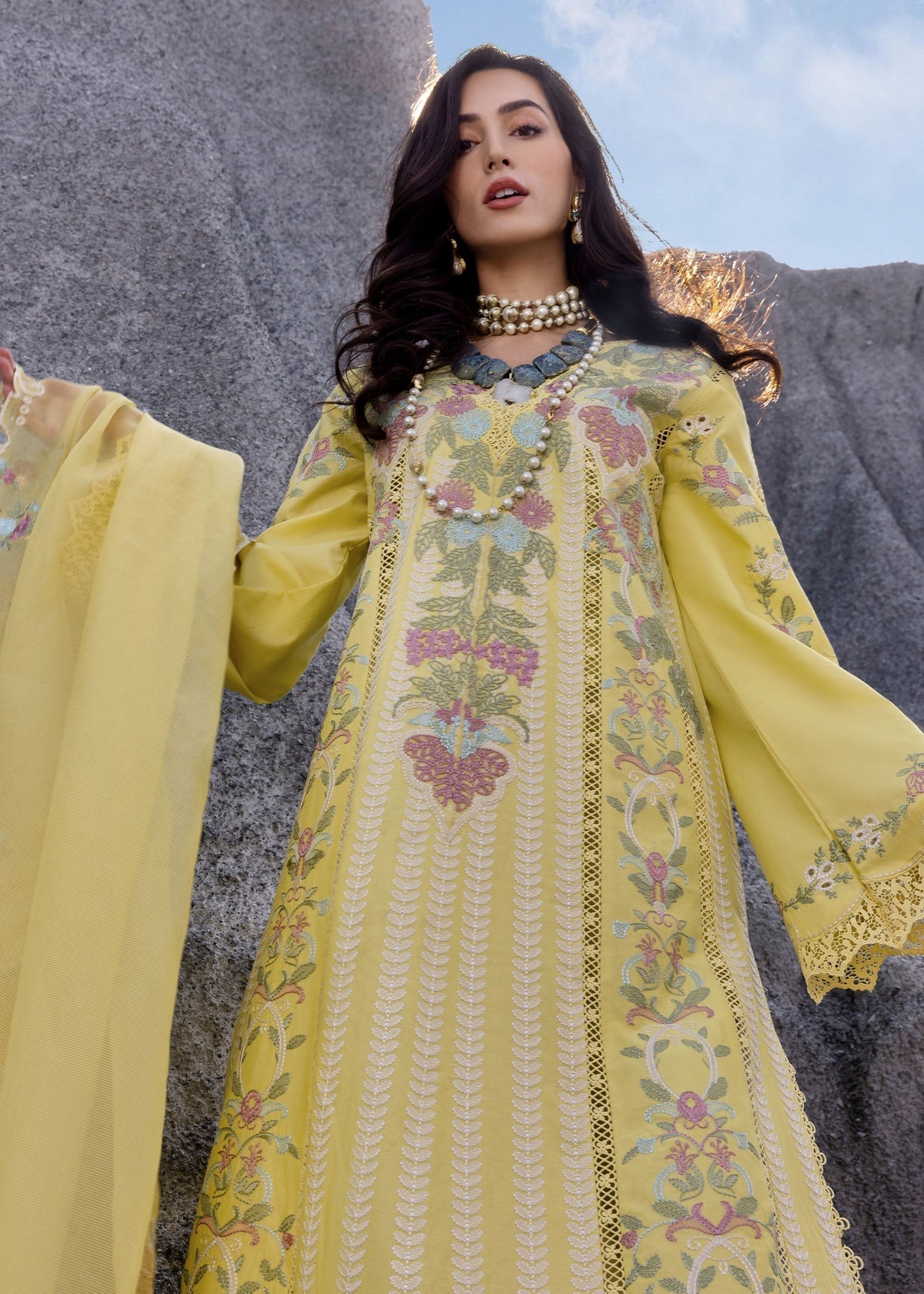 Saira Shakira |  3 Piece Unstitched Embroidered Lawn | DILARA-B