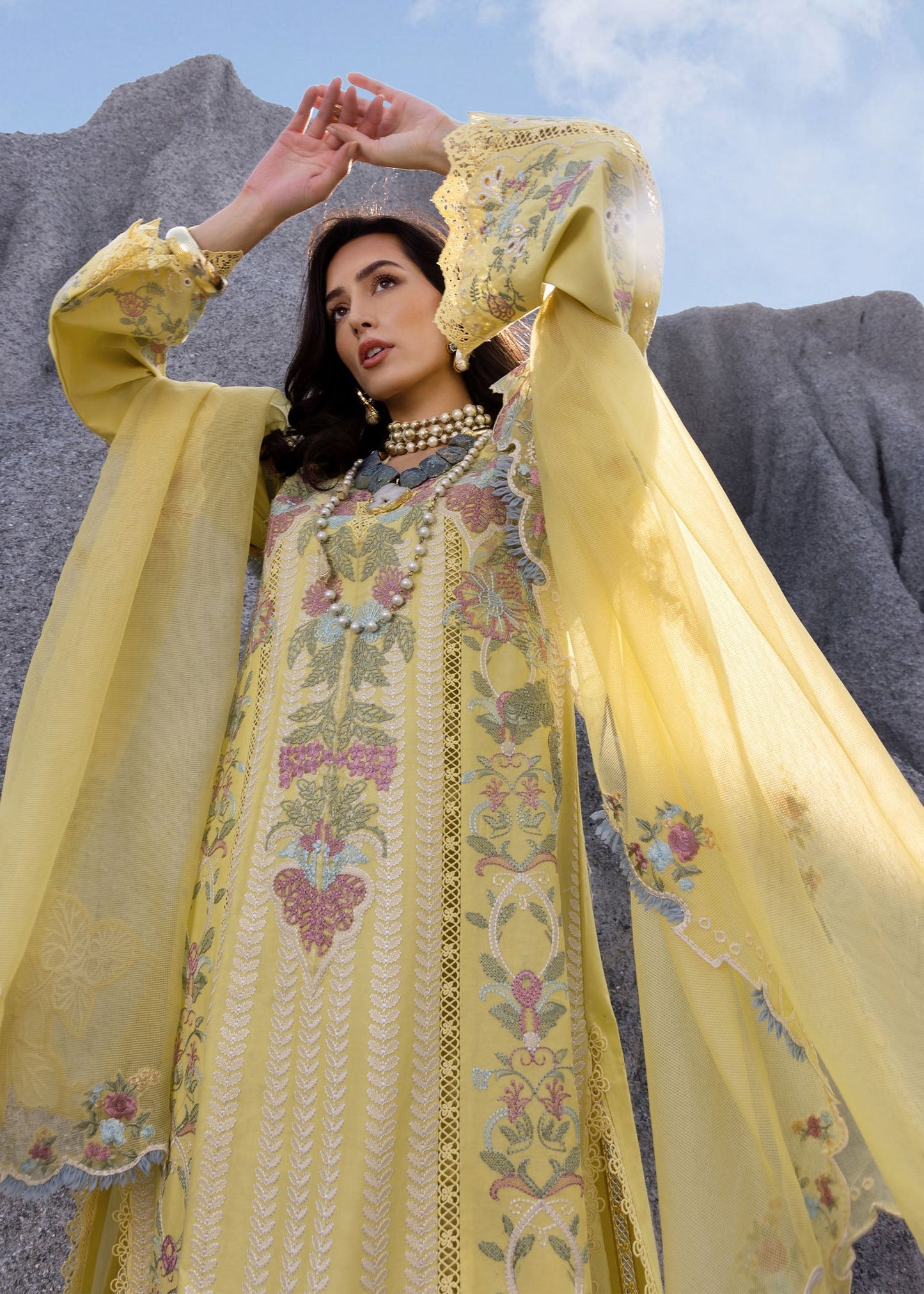 Saira Shakira |  3 Piece Unstitched Embroidered Lawn | DILARA-B