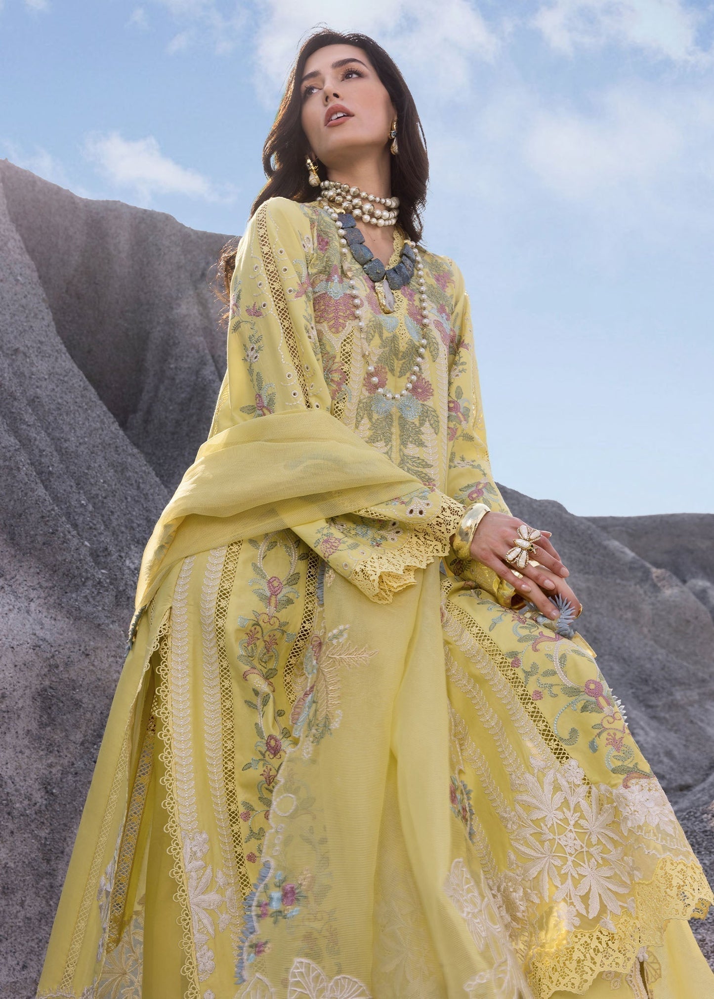 Saira Shakira |  3 Piece Unstitched Embroidered Lawn | DILARA-B