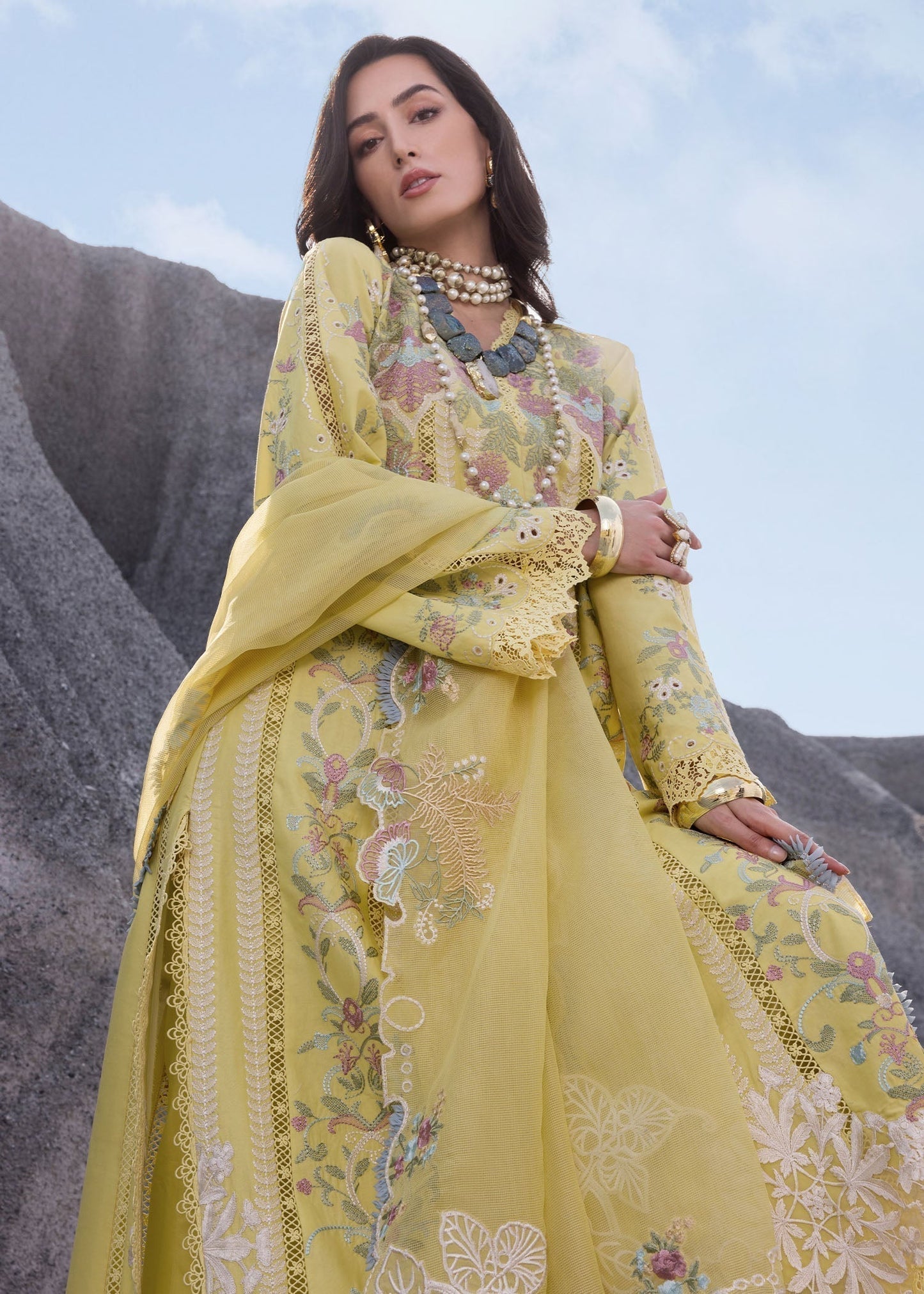 Saira Shakira |  3 Piece Unstitched Embroidered Lawn | DILARA-B