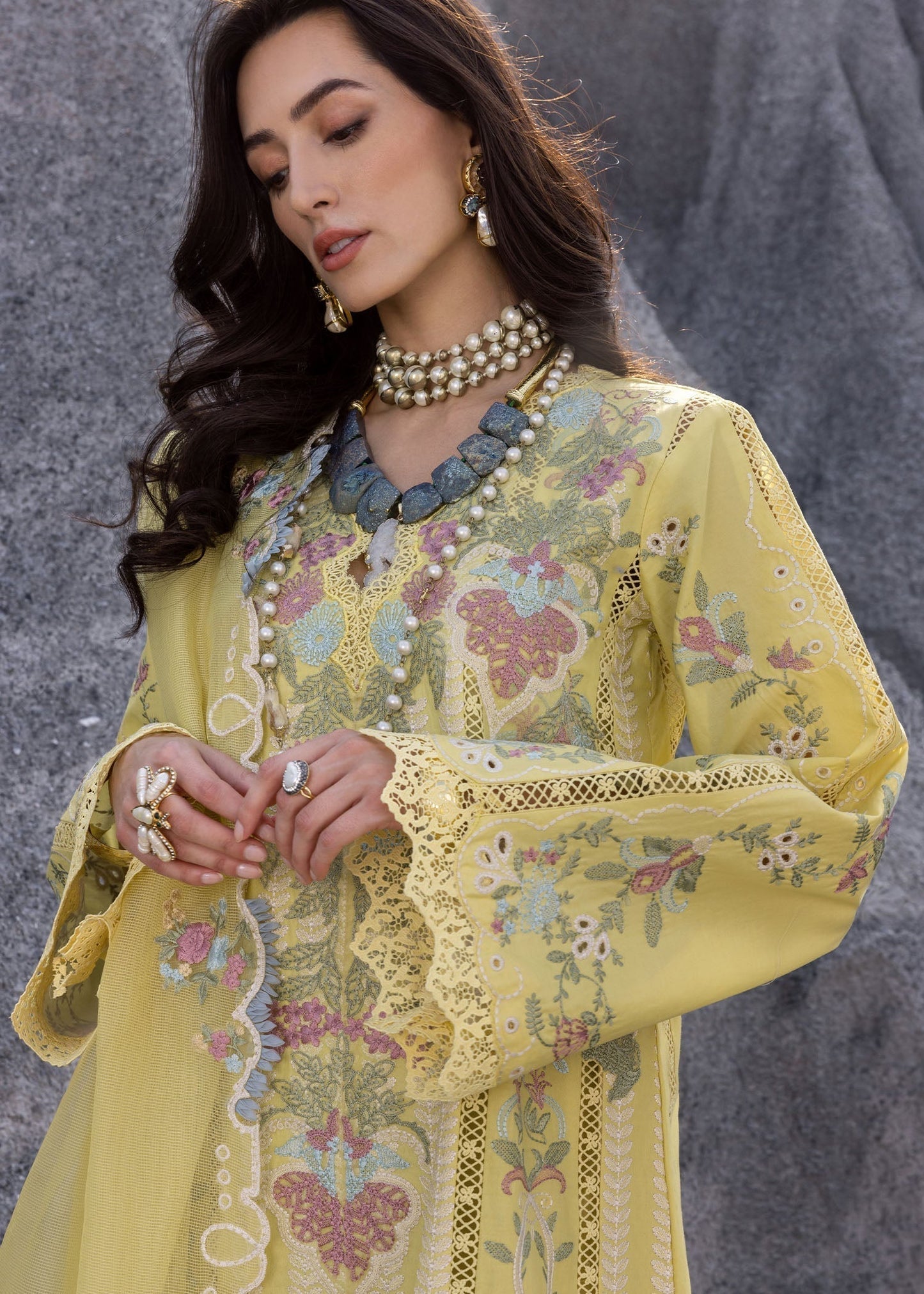 Saira Shakira |  3 Piece Unstitched Embroidered Lawn | DILARA-B
