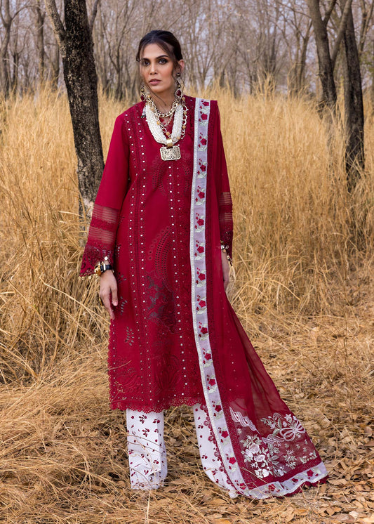 Saira Shakira | 3 Piece Unstitched Embroidered Lawn | SHAMS-A