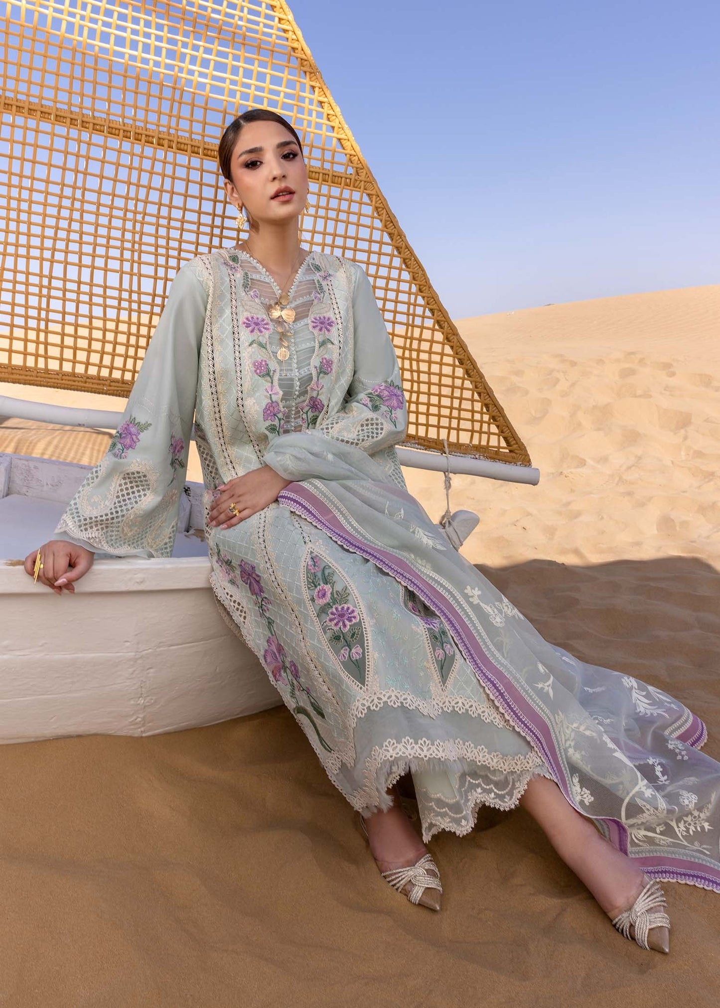 Crimson | 3 Piece Unstitched Embroidered Lawn |  Tale - D2 A