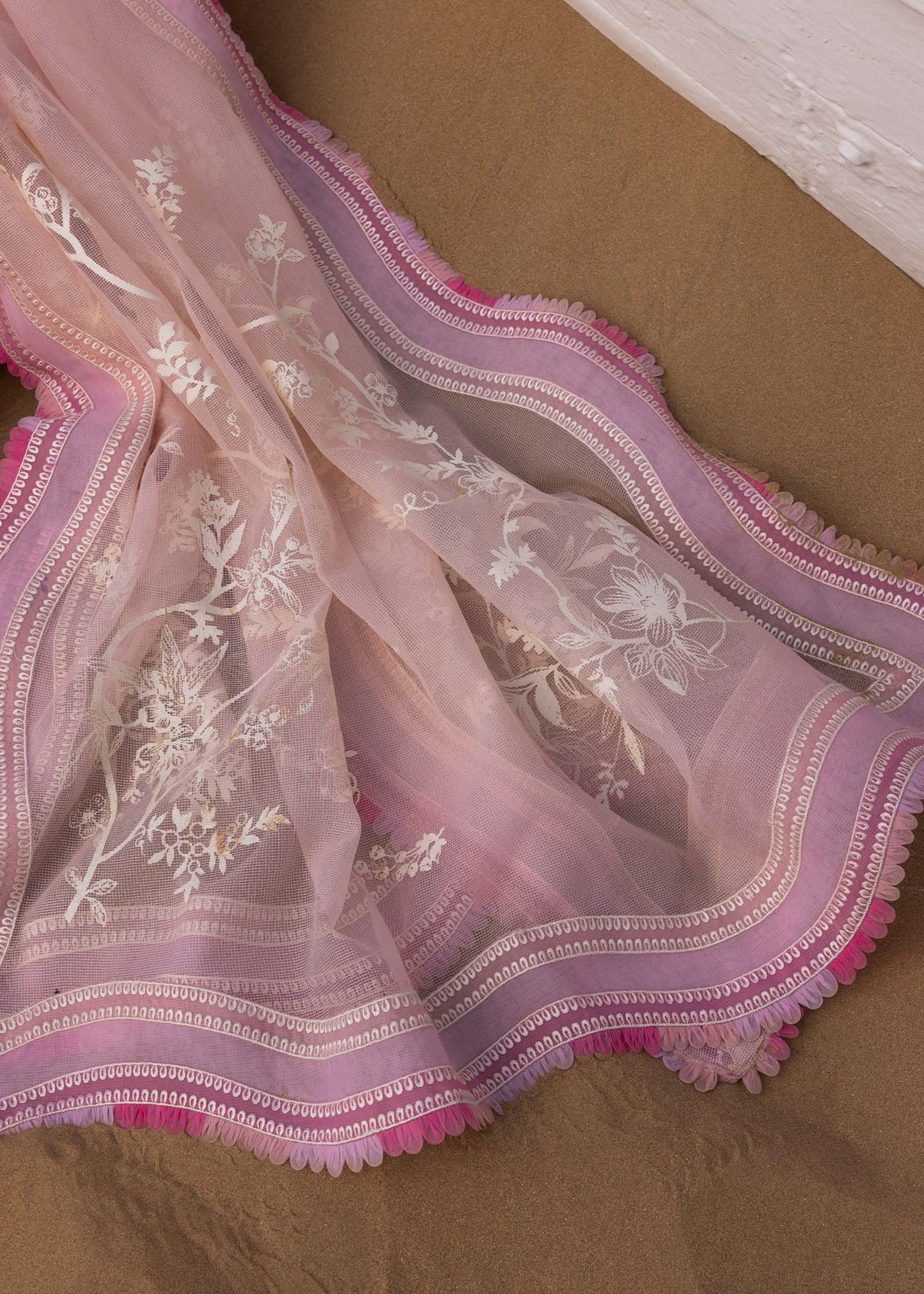 Crimson | 3 Piece Unstitched Embroidered Chikkankari | A Handmade Tale - D2 B