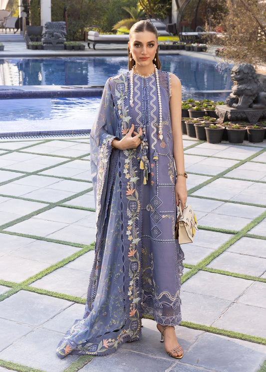 Crimson | 3 Piece Unstitched Embroidered Lawn | Floral Serenity-D1B