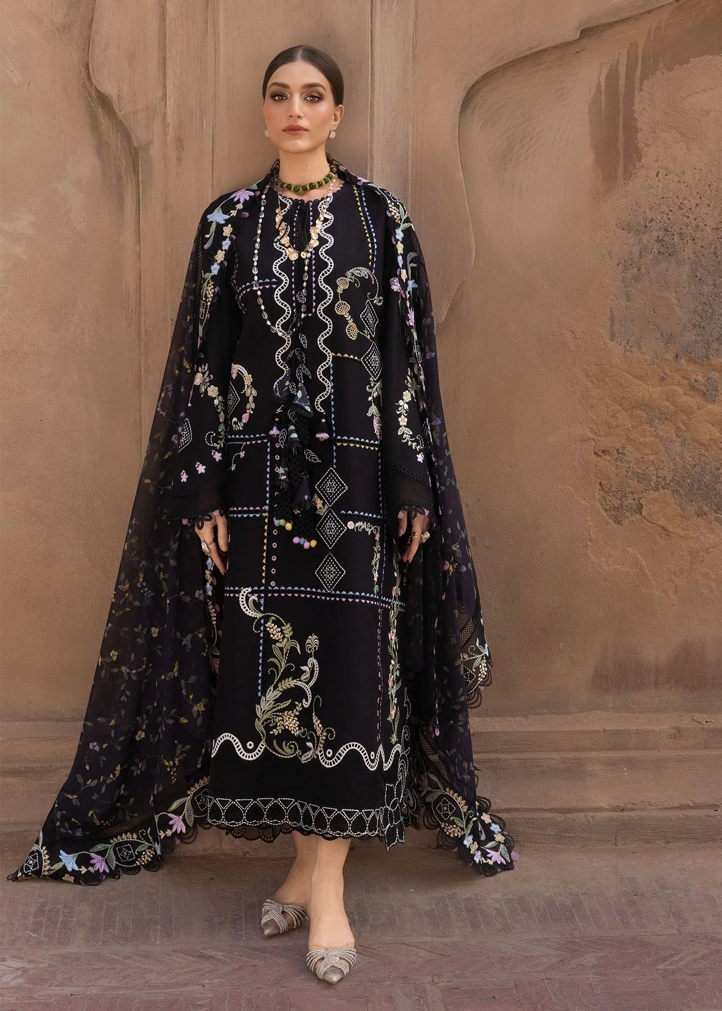 Crimson | 3 Piece Unstitched Embroidered Lawn | Floral Serenity