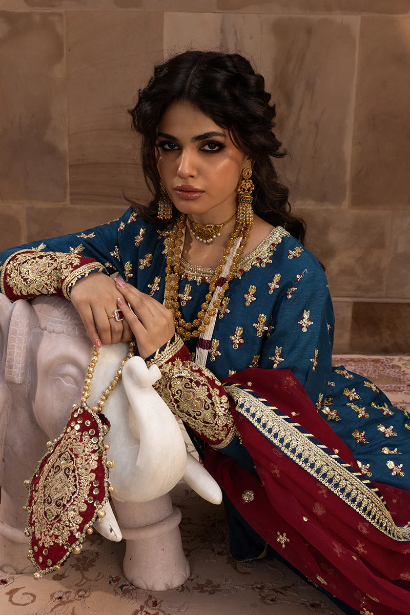Rang Rasiya | 3 Piece Unstitched Embroidered Raw Silk | Mahnaz