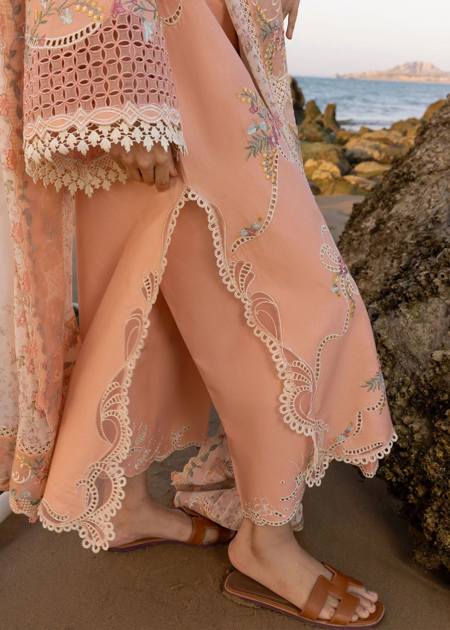 Crimson | 3 Piece Unstitched Embroidered Lawn | Twirls And Ties - D8 A