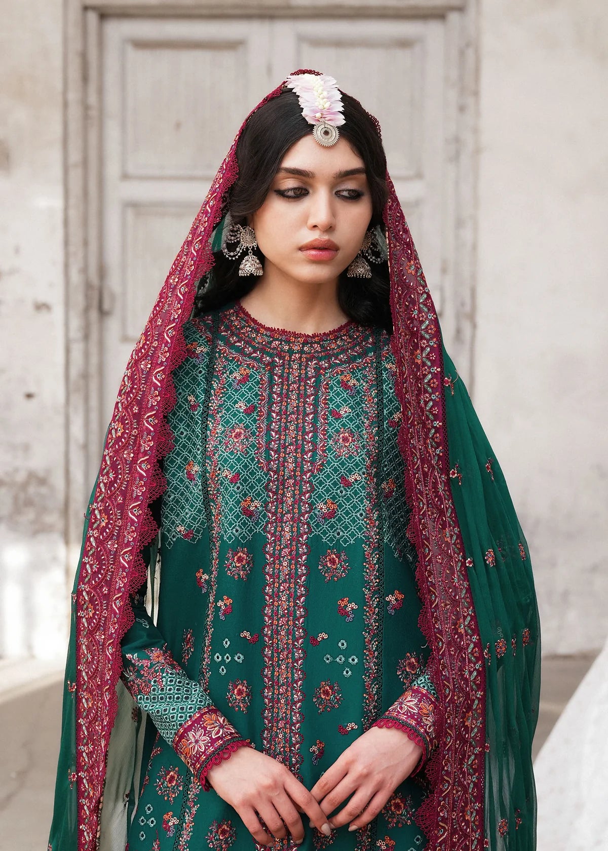 Hussain Rehar | 3 Piece Unstitched Embroidered Lawn | Zammuradi