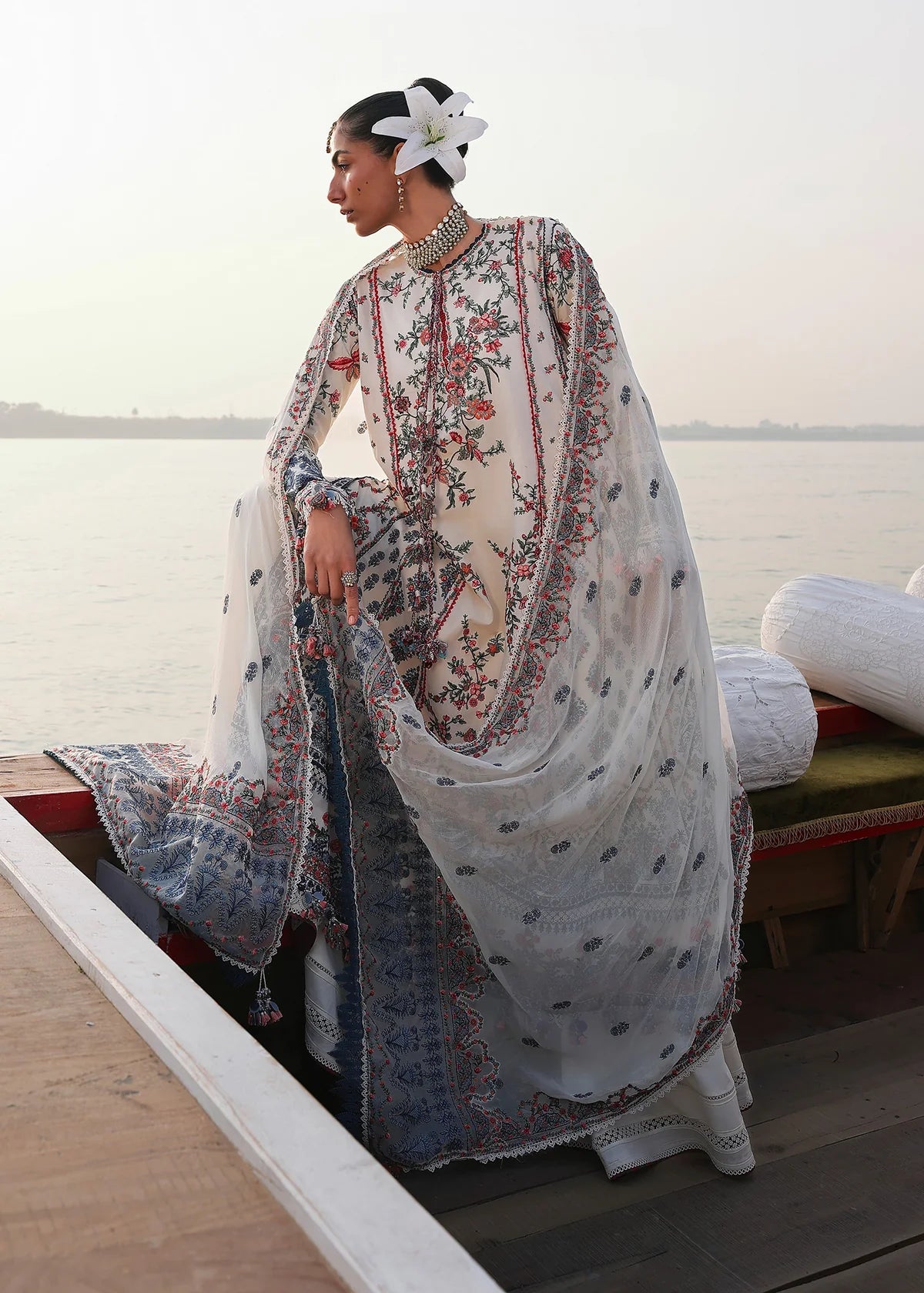 Hussain Rehar |  3 Piece Unstitched Embroidered Lawn | Yuki