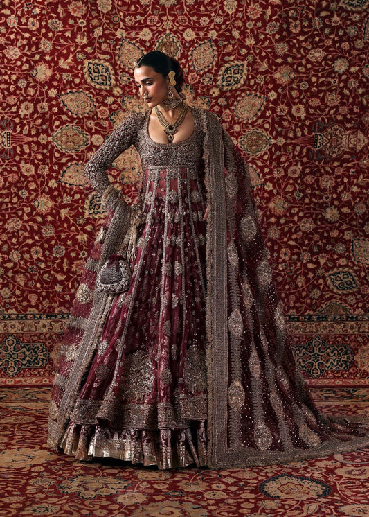 Hussain Rehar | 3 Piece Unstitched Embroidered Chandheri Bunch Lehenga | Bayaan