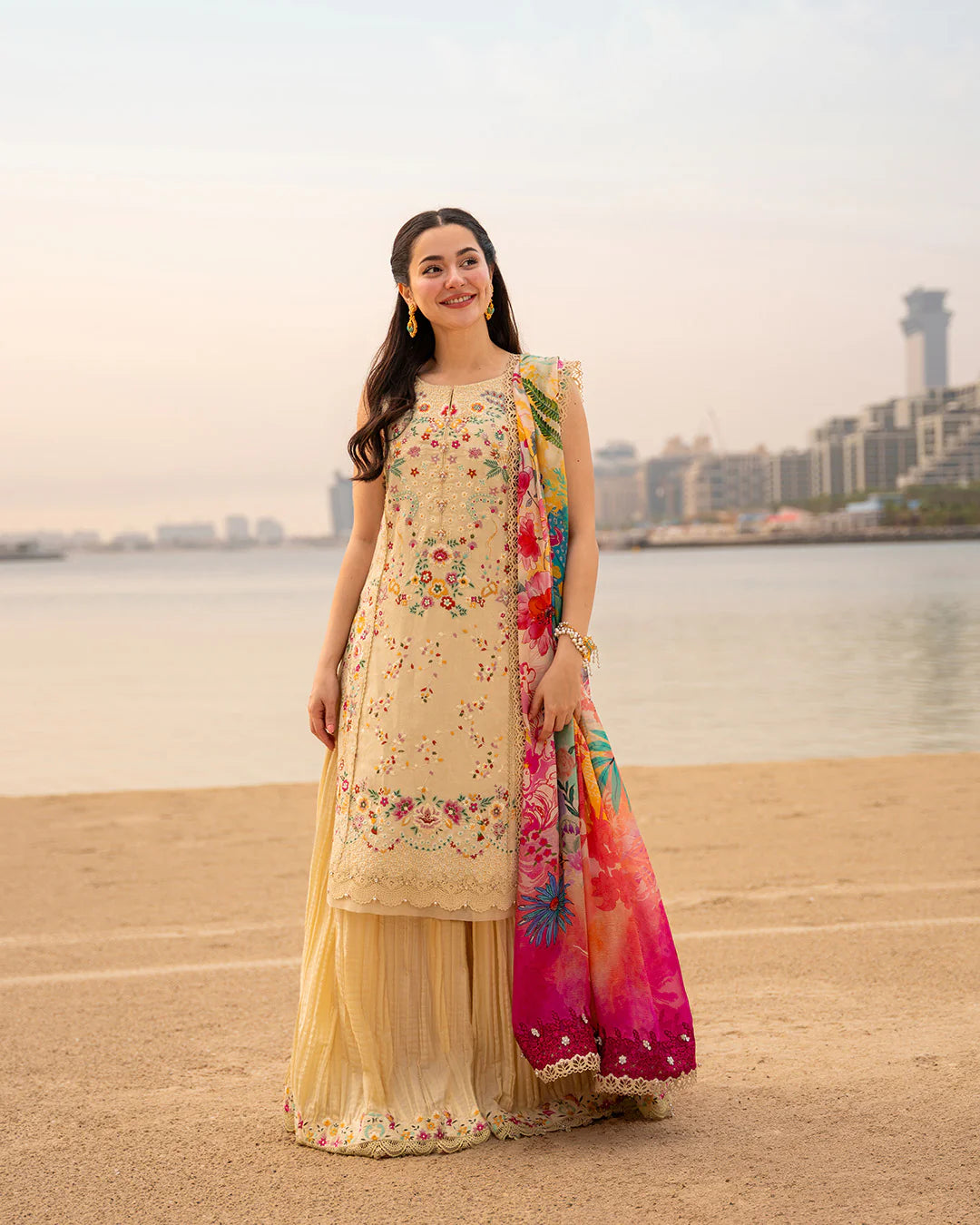 Faiza Saqlain | 3 Piece Unstitched Embroidered Lawn | Merjem