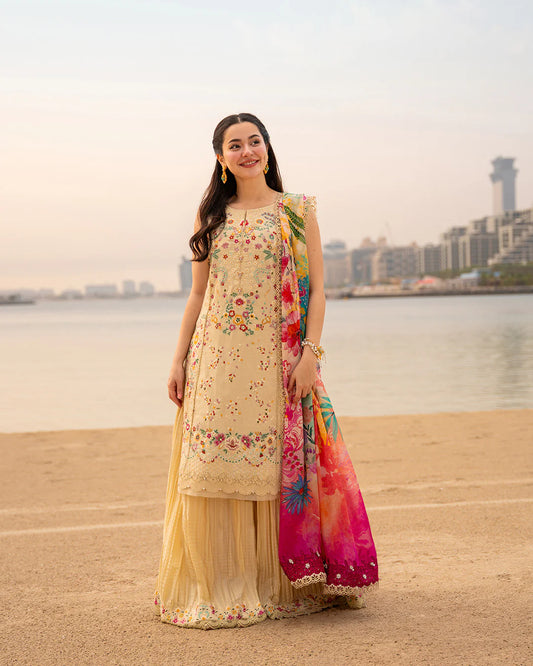 Faiza Saqlain | 3 Piece Unstitched Embroidered Lawn | Merjem