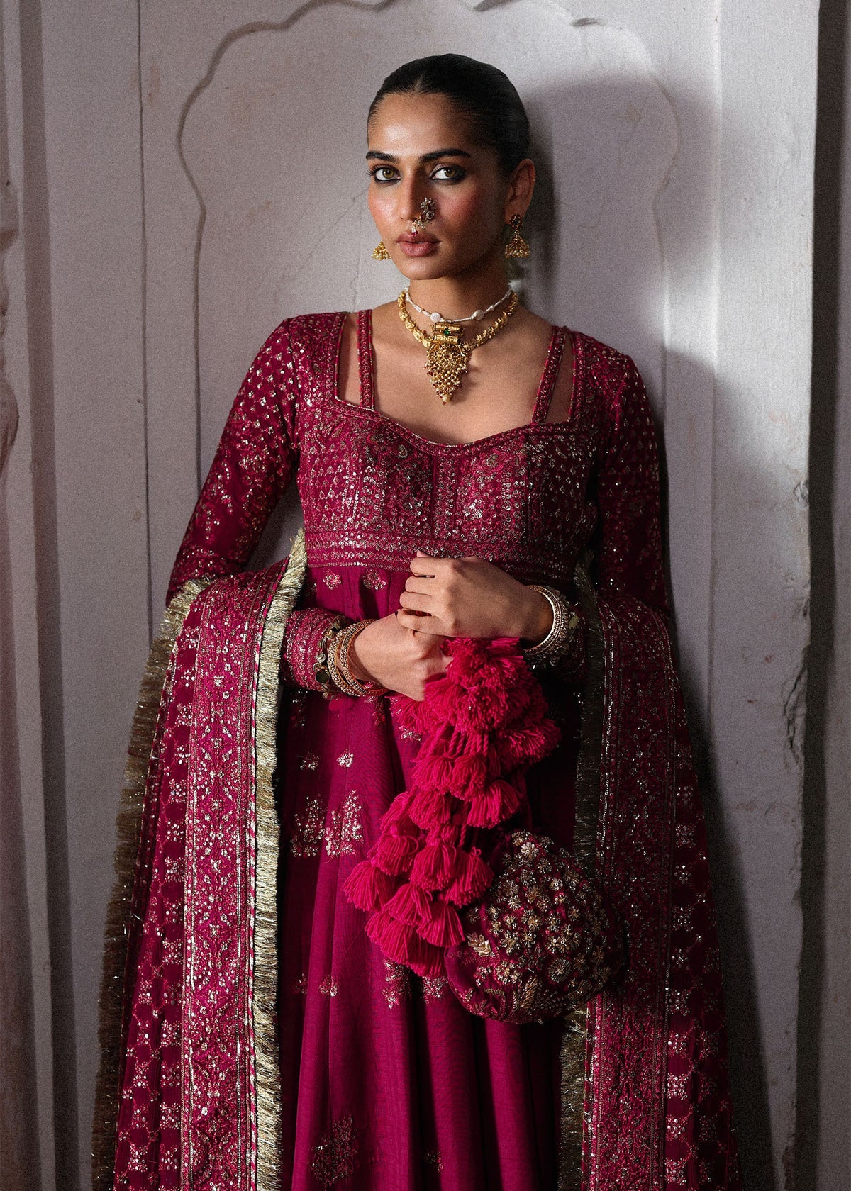 Hussain Rehar | 3 Piece Unstitched Embroidered Raw Silk | Gulpanra