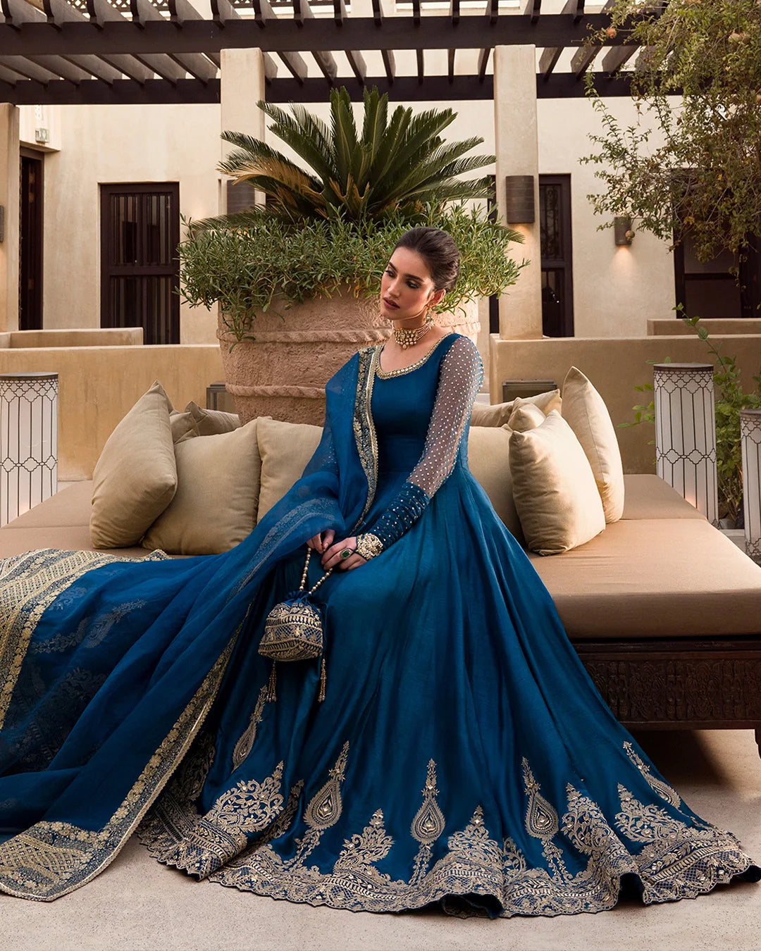 Faiza Saqlain | 3 Piece Unstitched Embroidered Raw Silk | Risma