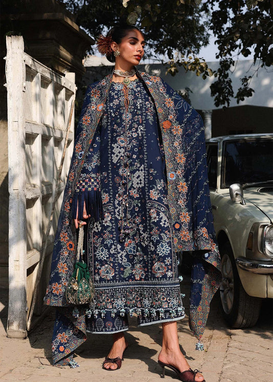 Hussain Rehar | 3 Piece Unstitched Embroidered Lawn | Amalfi