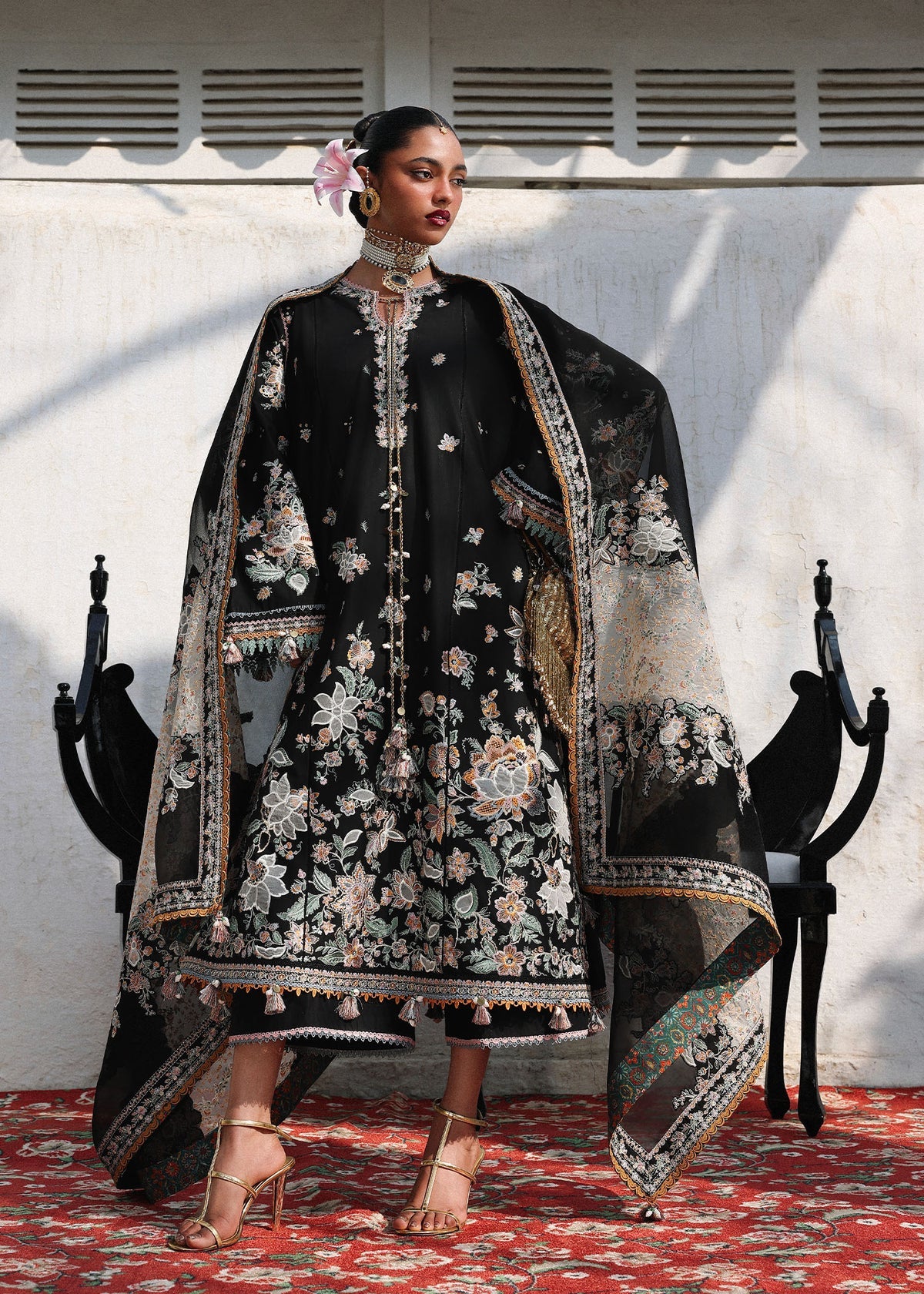 Hussain Rehar | 3 Piece Unstitched Embroidered Lawn | Sable