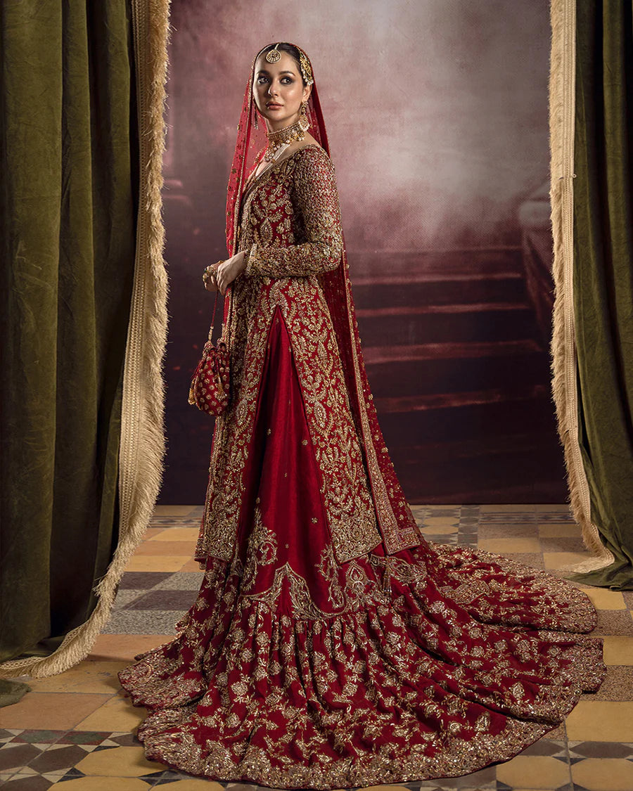 Faiza Saqlain | 3 Piece Unstitched Embroidered Bridal Dress | Roushana