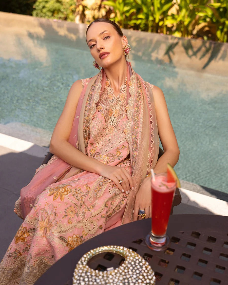 Faiza Saqlain | 3 Piece Unstitched Embroidered Lawn | Peony