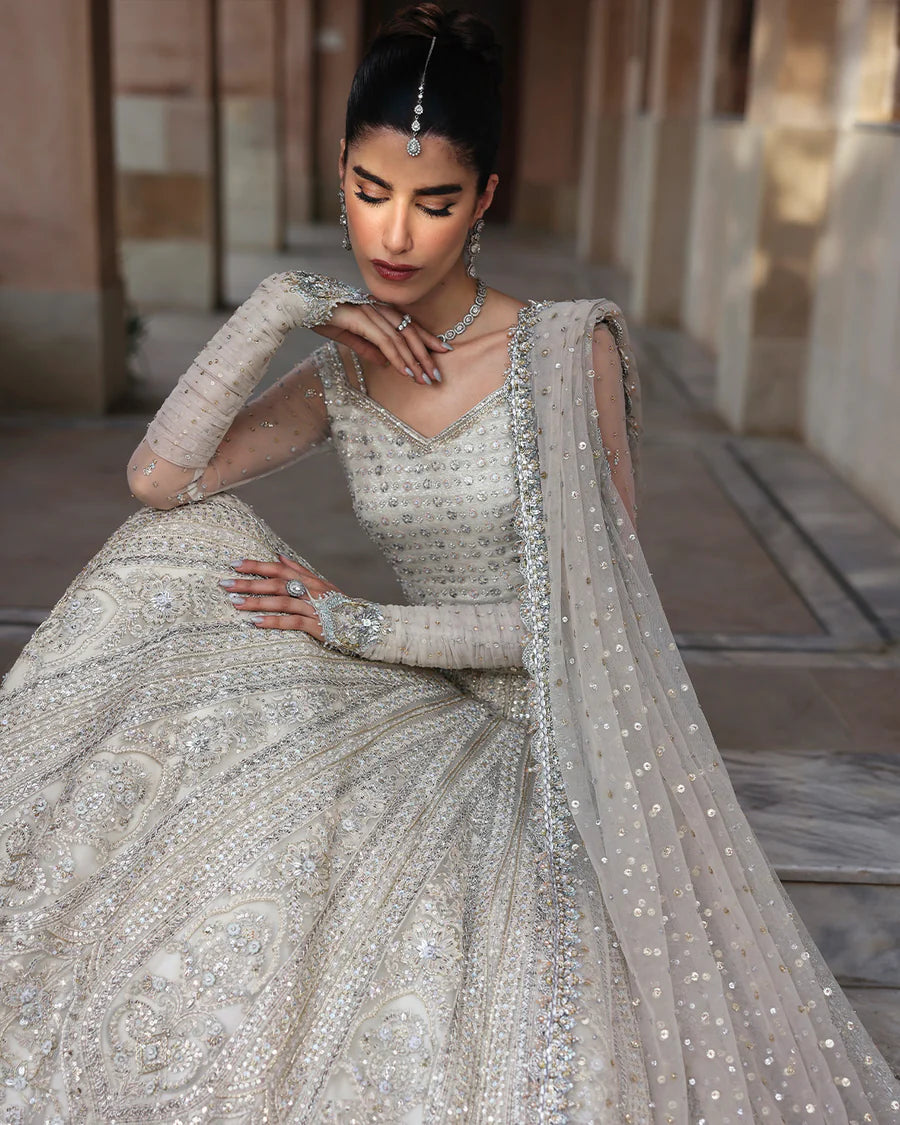 Faiza Saqlain | Unstitched Embellished Net Choli with Lehenga | Cammi