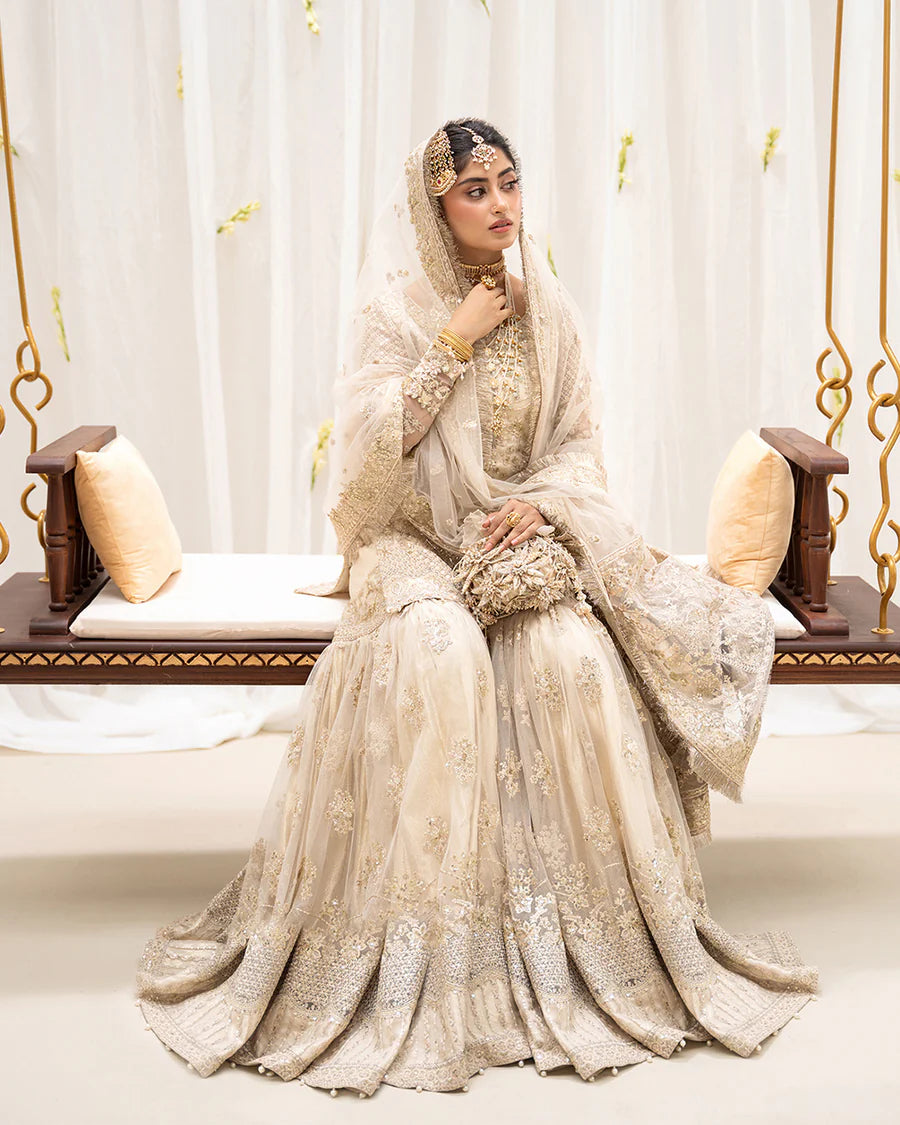 Faiza Saqlain | 3 Piece Unstitched Embroidered Net Formal Suite | Safak