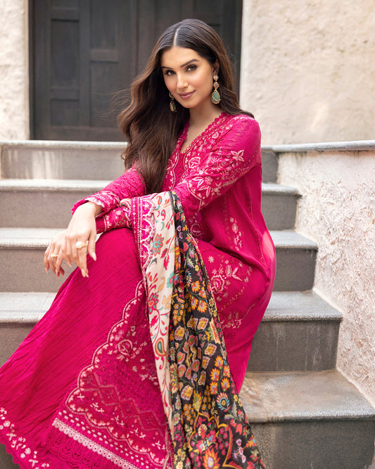 Faiza Saqlain | 3 Piece Unstitched Embroidered Lawn | Varda