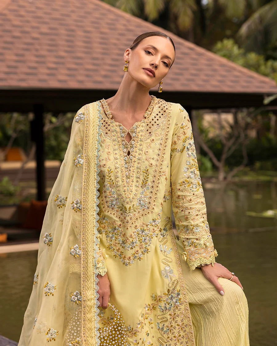 Faiza Saqlain | 3 Piece Unstitched Embroidered Lawn | Azalea