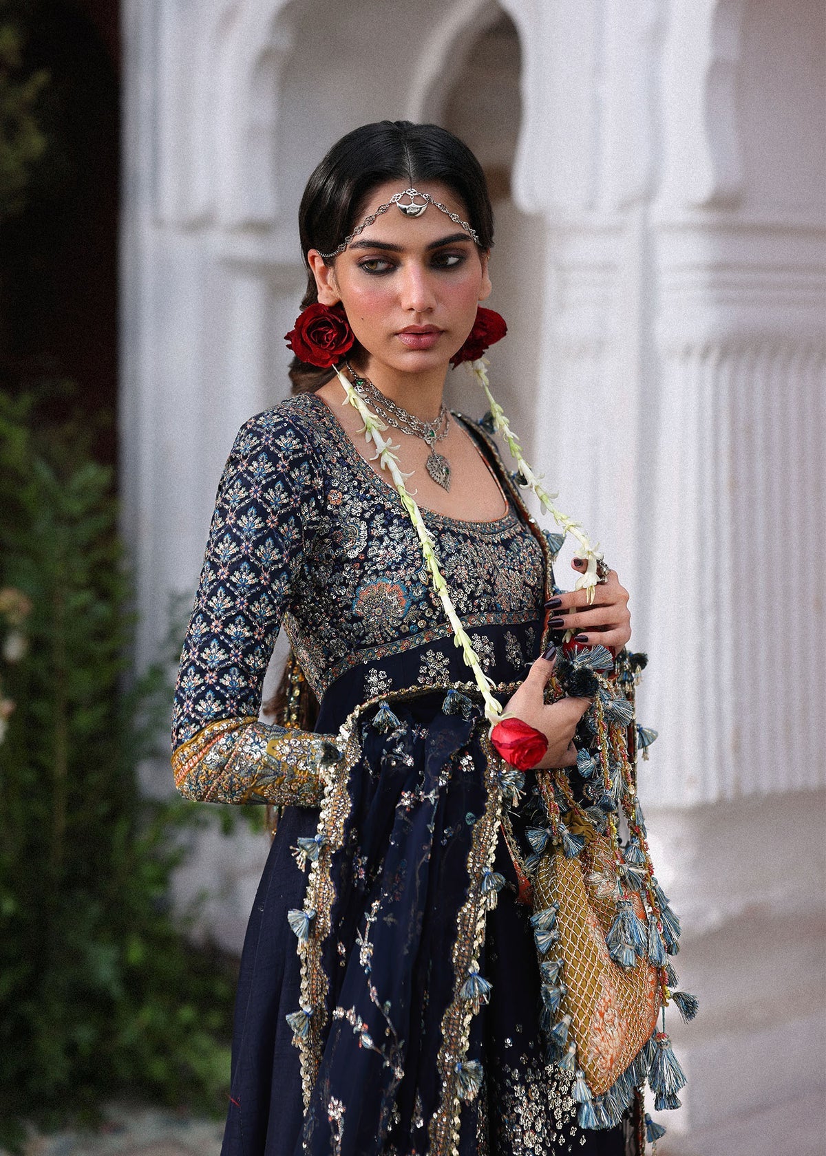 Hussain Rehar | 3 Piece Unstitched Embroidered Raw Silk | Nain Tara