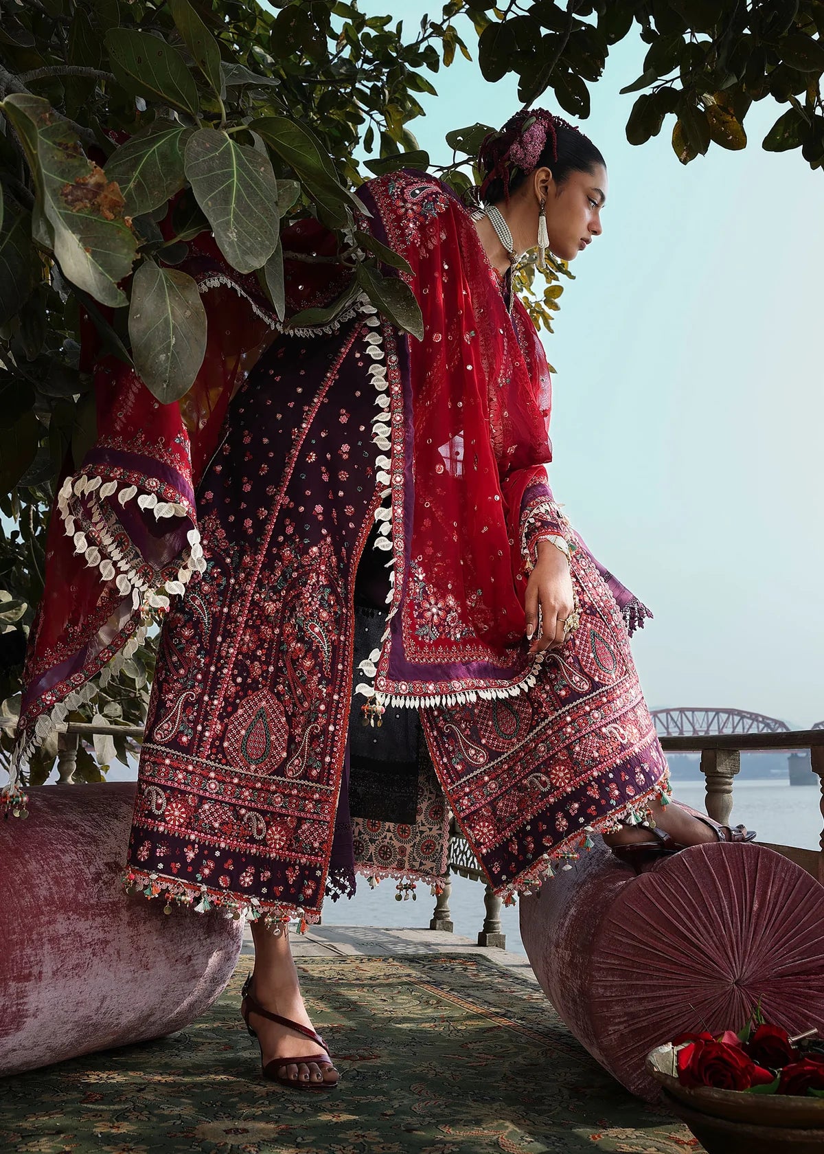 Hussain Rehar | 3 Piece Unstitched Embroidered Lawn | Nihdi