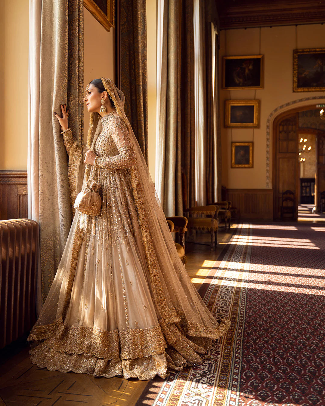 Faiza Saqlain | 3 Piece Unstitched Embroidered Bridal Dress | Zariana