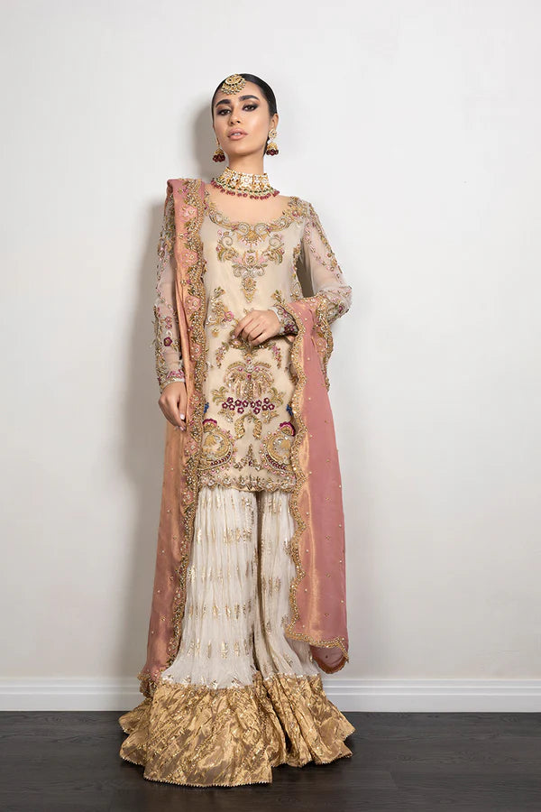 Mina Hasan | 3 Piece Unstitched Embroidered Silk | Alaia