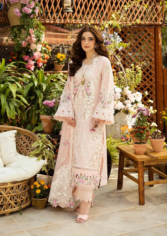 Elaf Premium | 3 Piece Unstitched Embroidered Lawn | ELM-2A MAHGUL