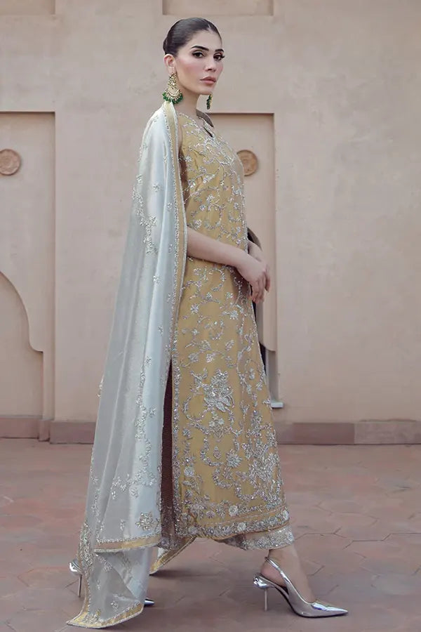 Shamsa Hashwani | 3 Piece Unstitched Embroidered Silk | Aakifah 02