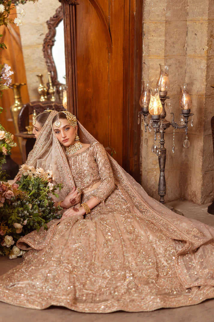 Naqshi | 3 Piece Unstitched Embroidered Tissue Wedding Dress | Shabaab